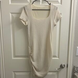 Elegant Cream Short Sleeve Dress